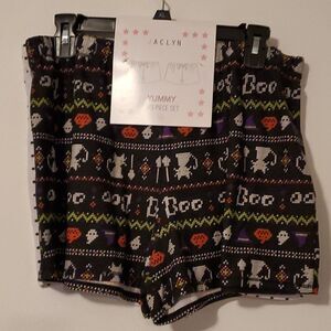 JACLYN WOMAN PJ Halloween SHORTS two Piece set New